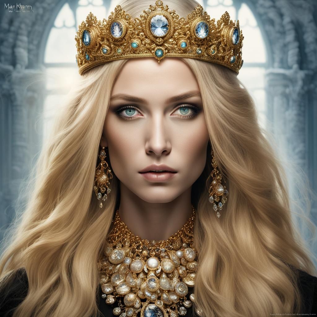 Gothic Ice Goddess Venus Portrait in Renaissance Style