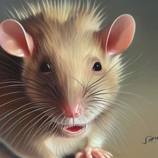 Rat Man Portrait in Oil Painting Style