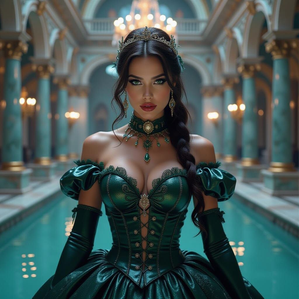 Harley Quinn in Ornate Baroque Sculpture