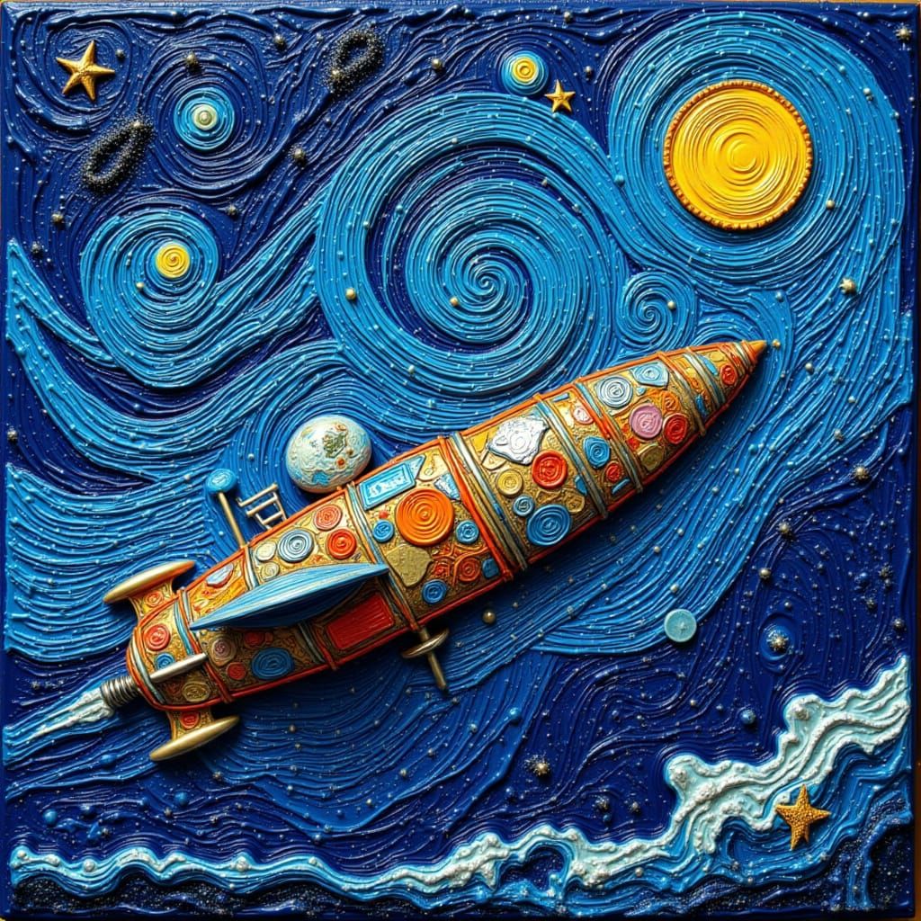 Tin Can Spaceship Van Gogh Galaxy