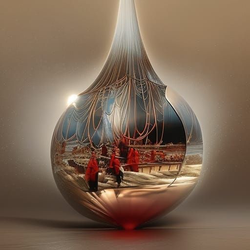 Heartbreak in Glass: A Surreal Vintage Illustration