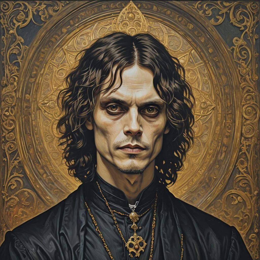 Ville Valo as Priest: Classical Art Portrait