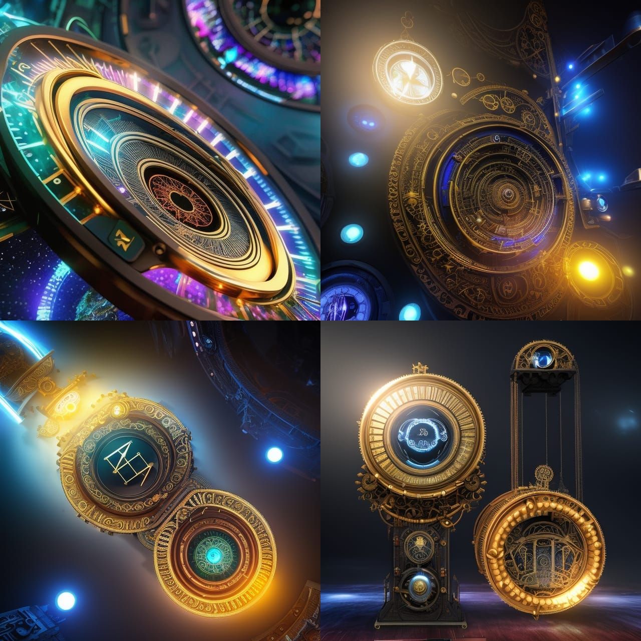 Steampunk Stargate Wormhole Emitter in Cosmic Astral Style