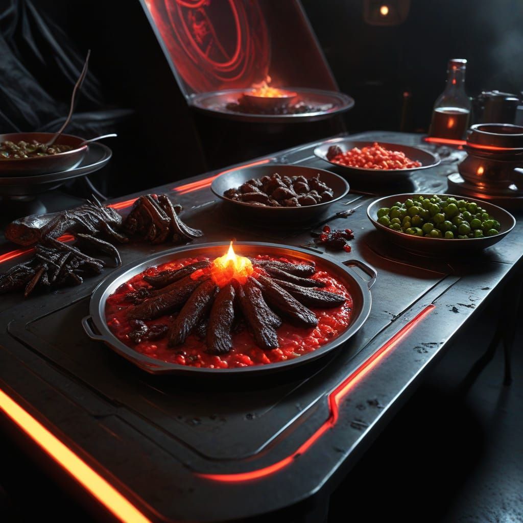 Klingon Gagh Still Life in Science Fiction Style