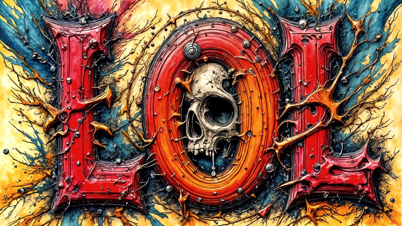 Abstract Surreal Mixed Media Art: LOL Agony