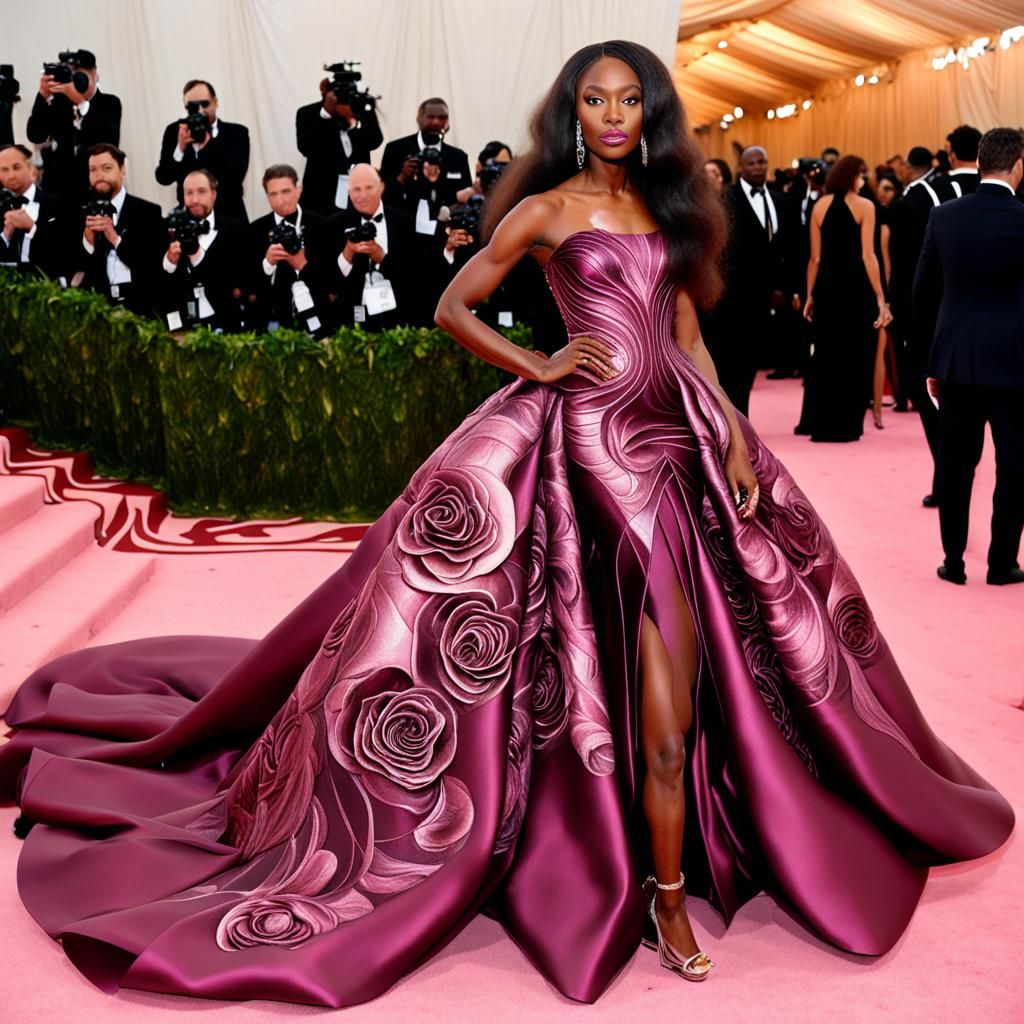 Futuristic Rose Gown at the Met Gala