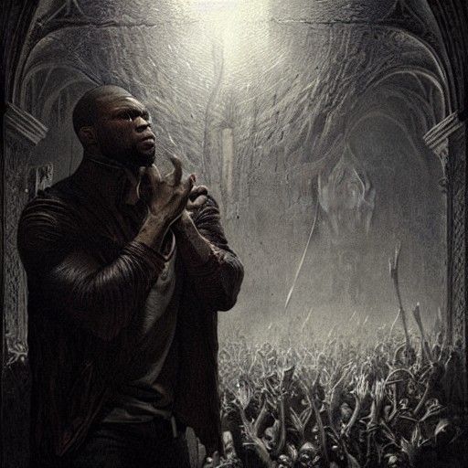 50 Cent and Eminem: A Horror Art Rendition