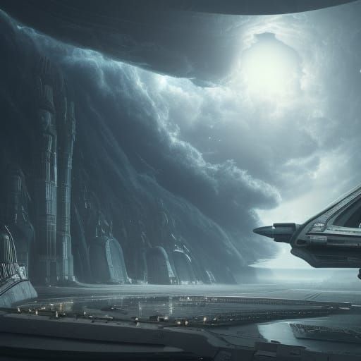 Epic Astronaut in Dramatic Digital Matte Painting