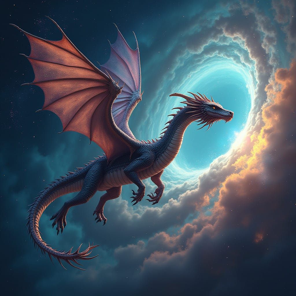 Celestial Dragon Shatters Cosmic Vortex