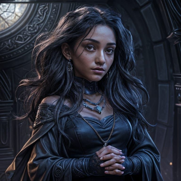 Girl Thief with Crow in Fantasy Attic Art