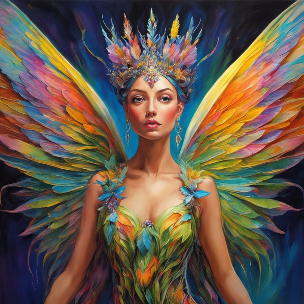 Beautiful Fairy Queen Portrait in 3D Style