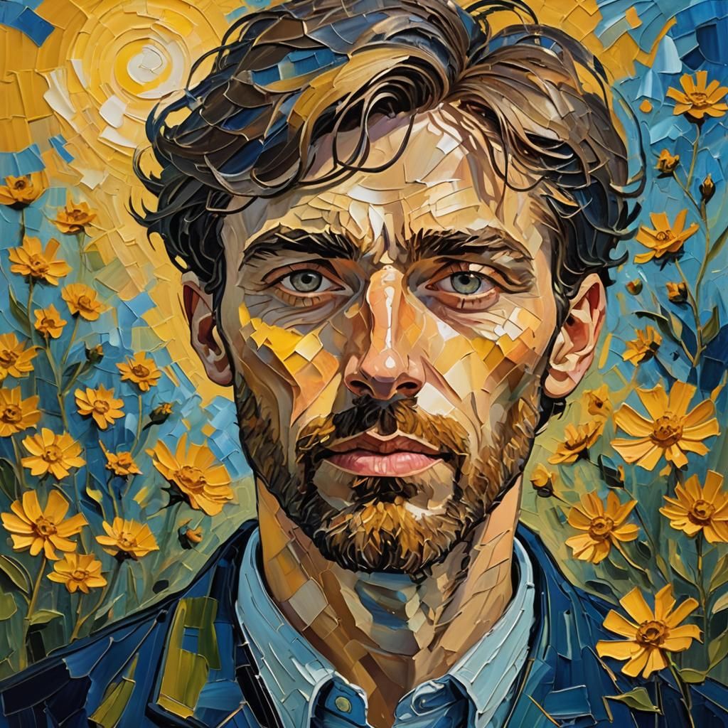 Expressionist Portrait of Author in Fauvist Impasto Style