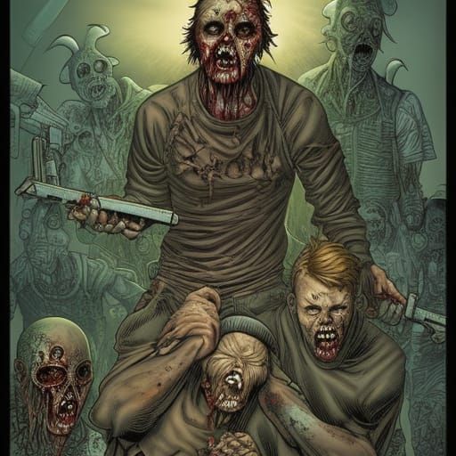 Zombie Apocalypse Comic Book Art by Brooks and Mumford
