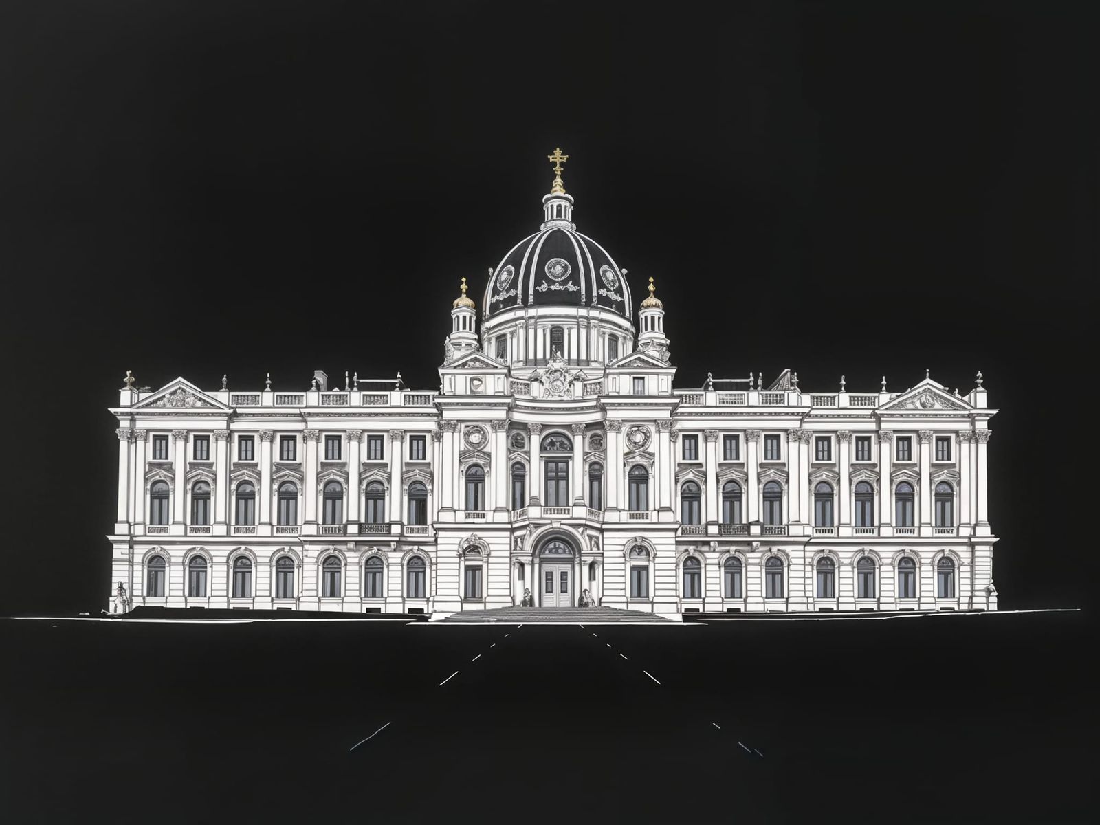 Grand Saint Petersburg Palace in Architectural Line Drawing