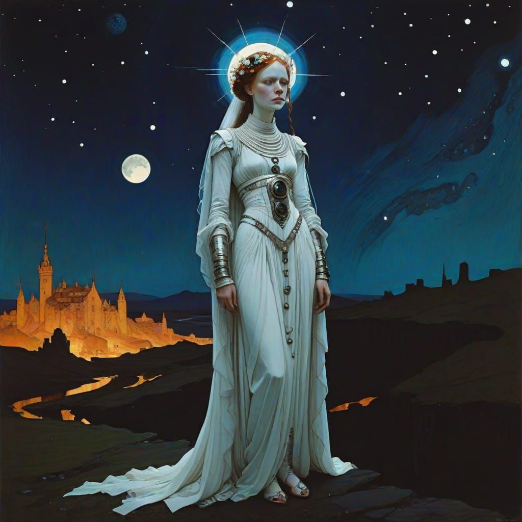 Gothic Space Bride in Elaborate Matte Painting