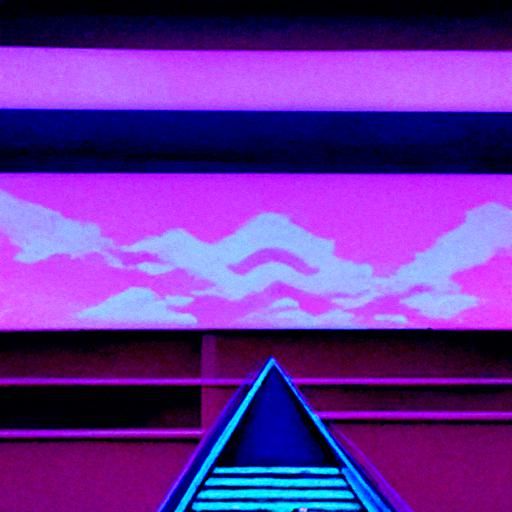 Vaporwave Mall Interior with Pastel Colors