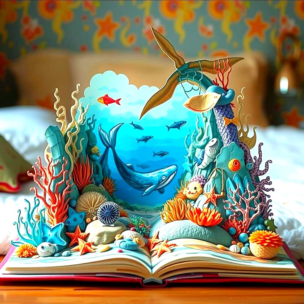Whimsical 3D Ocean Scene in Children's Book Art