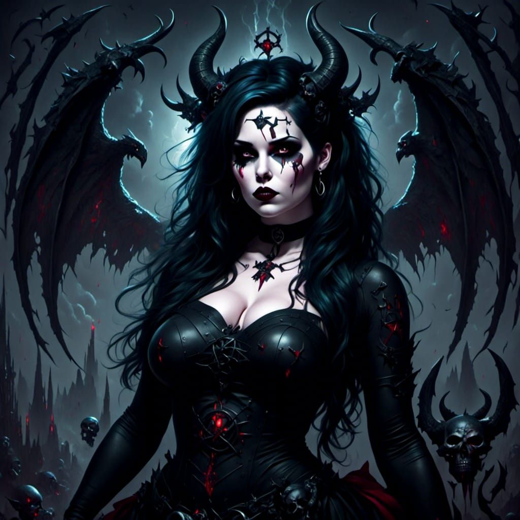 Dark Gothic Goddess Digital Art