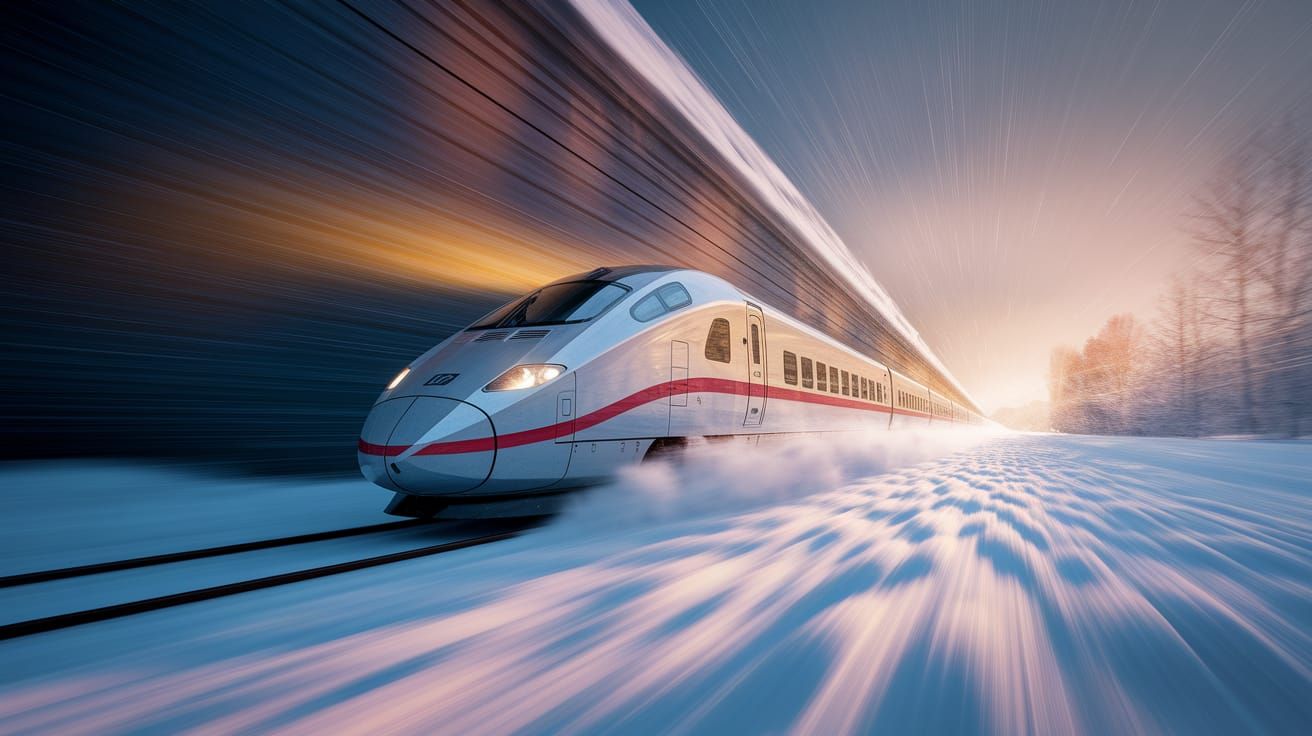 Eurostar Train Emerges from Channel Tunnel into Snowy Englis...