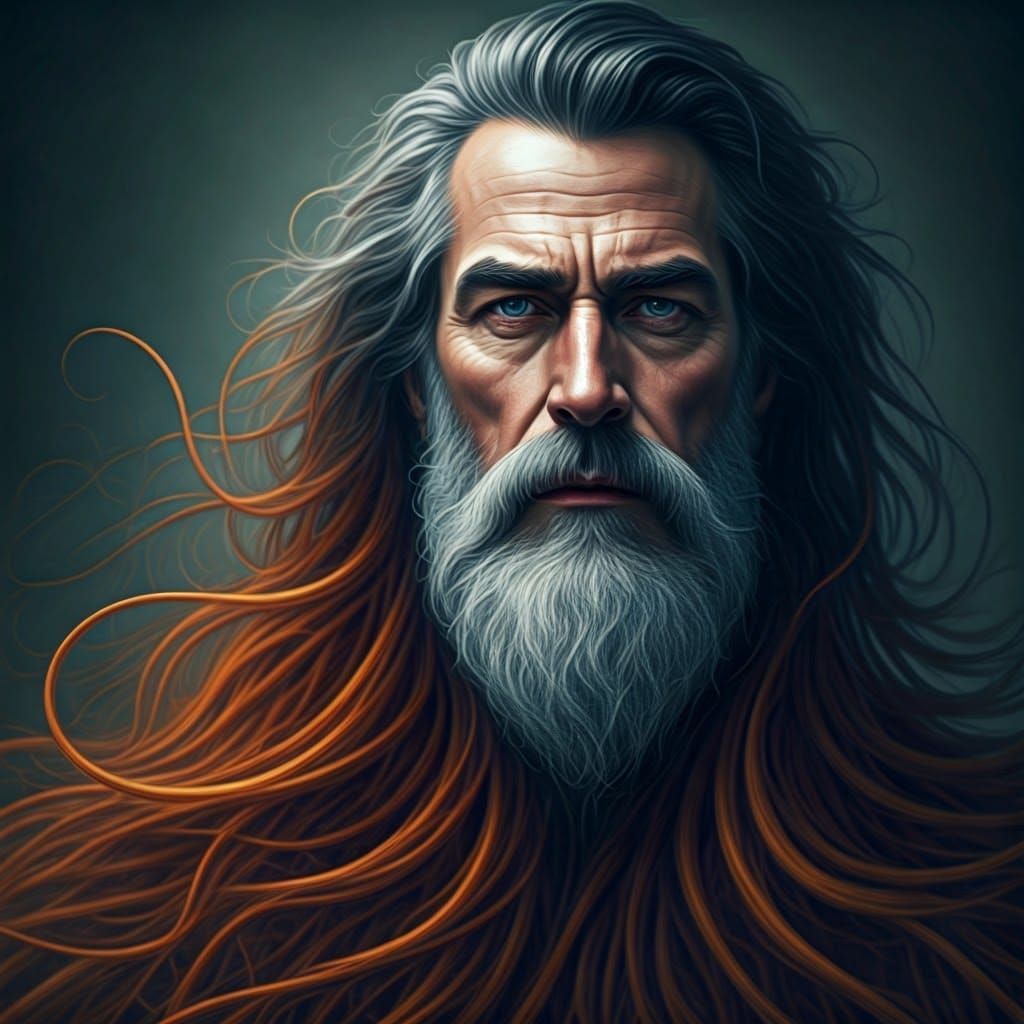 Ethereal Light Tendrils in a Futuristic Landscape