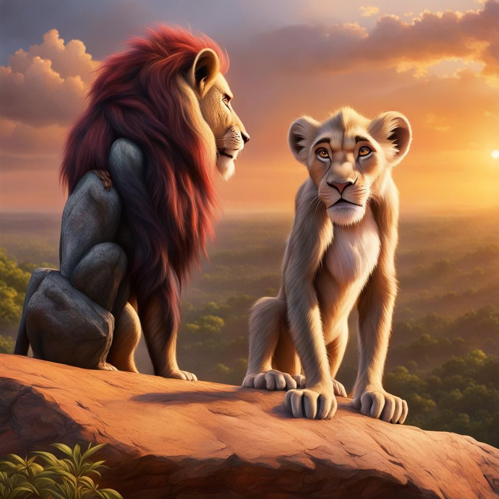 Lion King: Simba's Presentation as Detailed Matte Painting