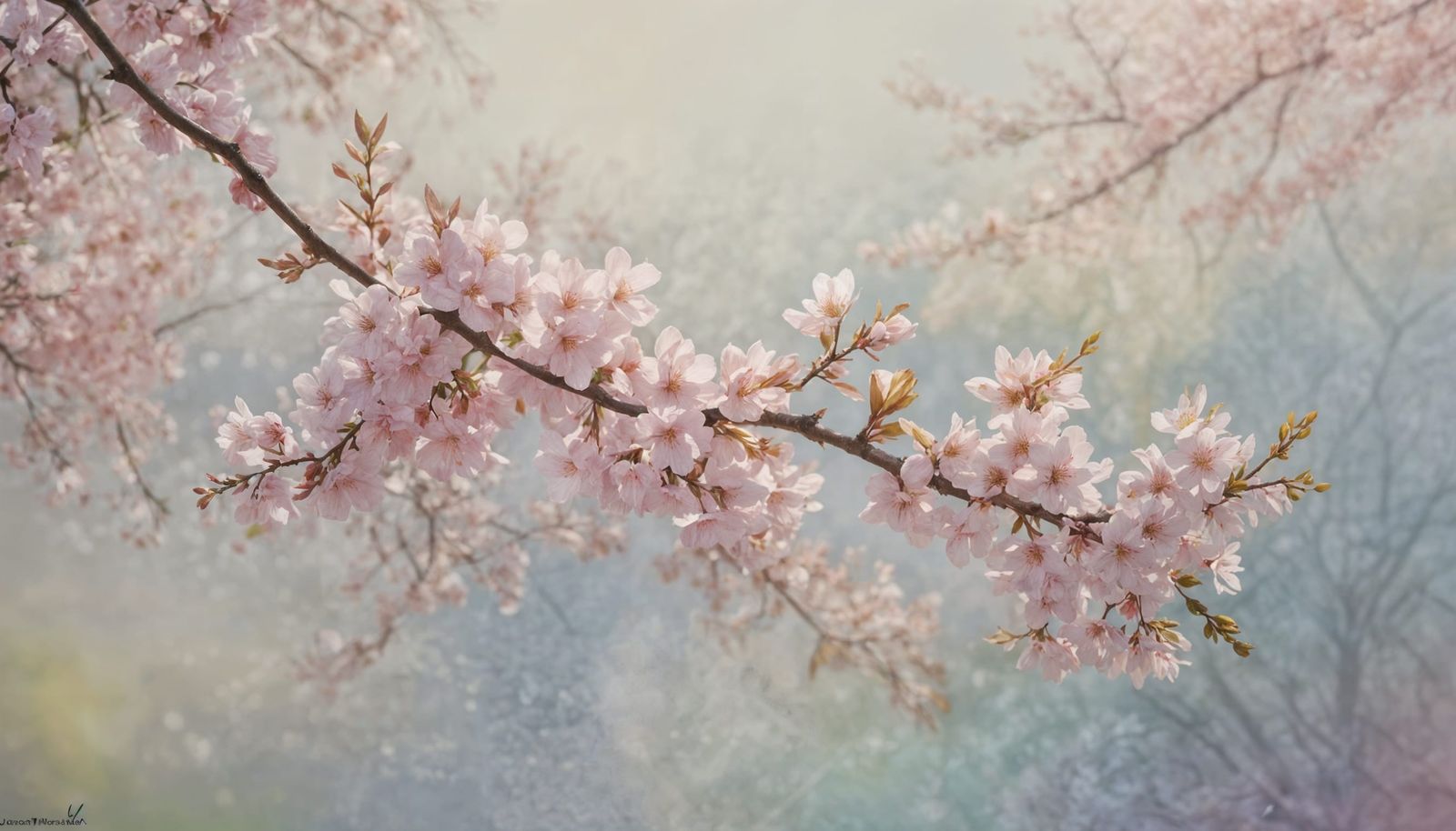 Cherry Blossoms in Japan During Early Spring
