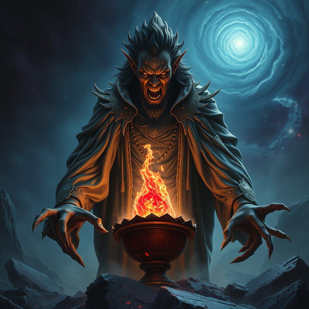 The geni was finally free! He burst forth from his prison intent on revenge.