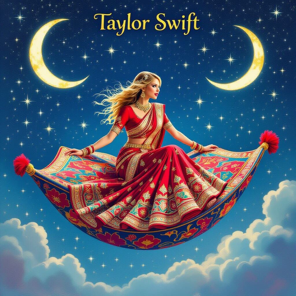Taylor Swift Rides Magic Carpet Under Starry Sky