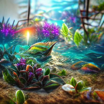 Iridescent Ocean Scene in Detailed 3D