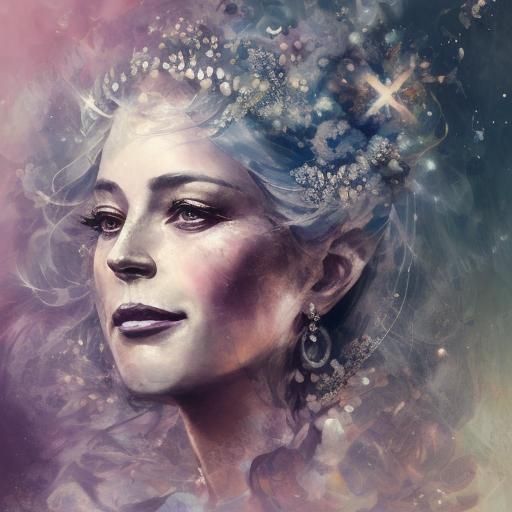 Detailed Portrait of Elderly Queen in Dark Fantasy Style