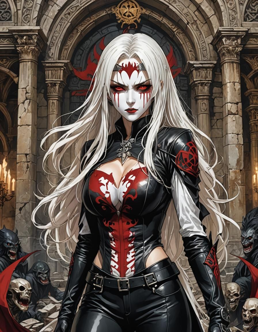 Anime Villain Ready to Fight in Ruined Palace