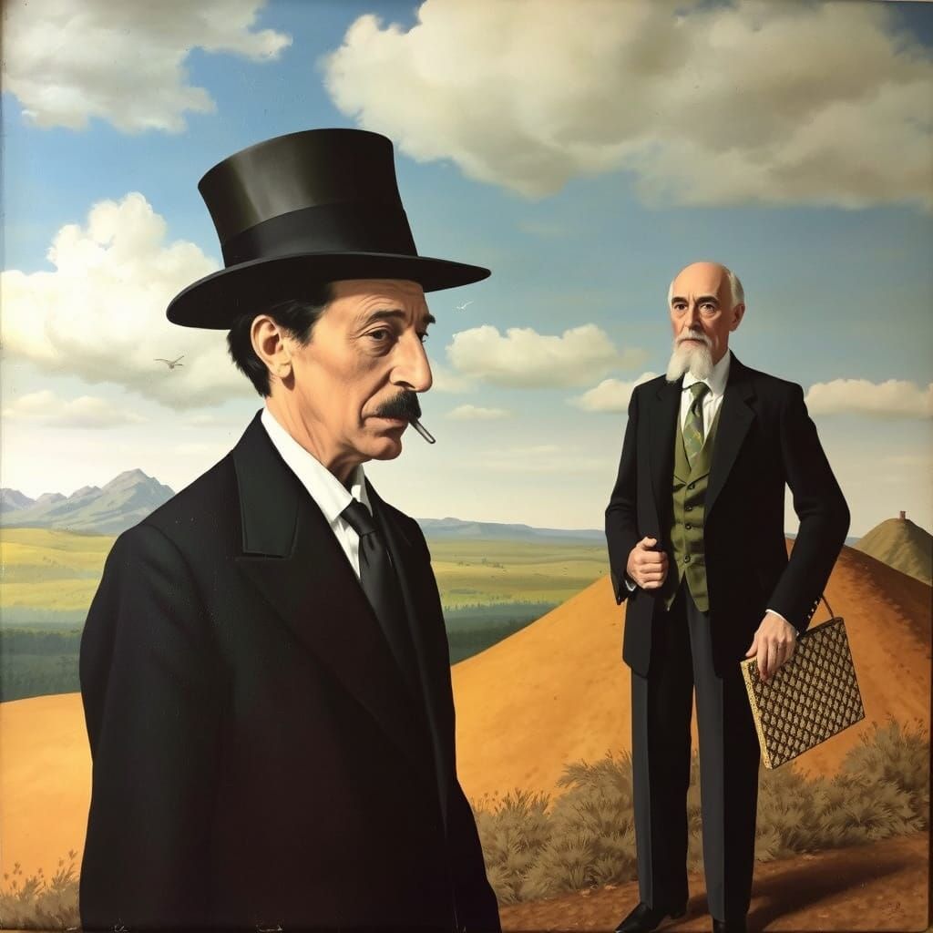 Surreal Venetian Scene Blending Classical and Dreamlike Art