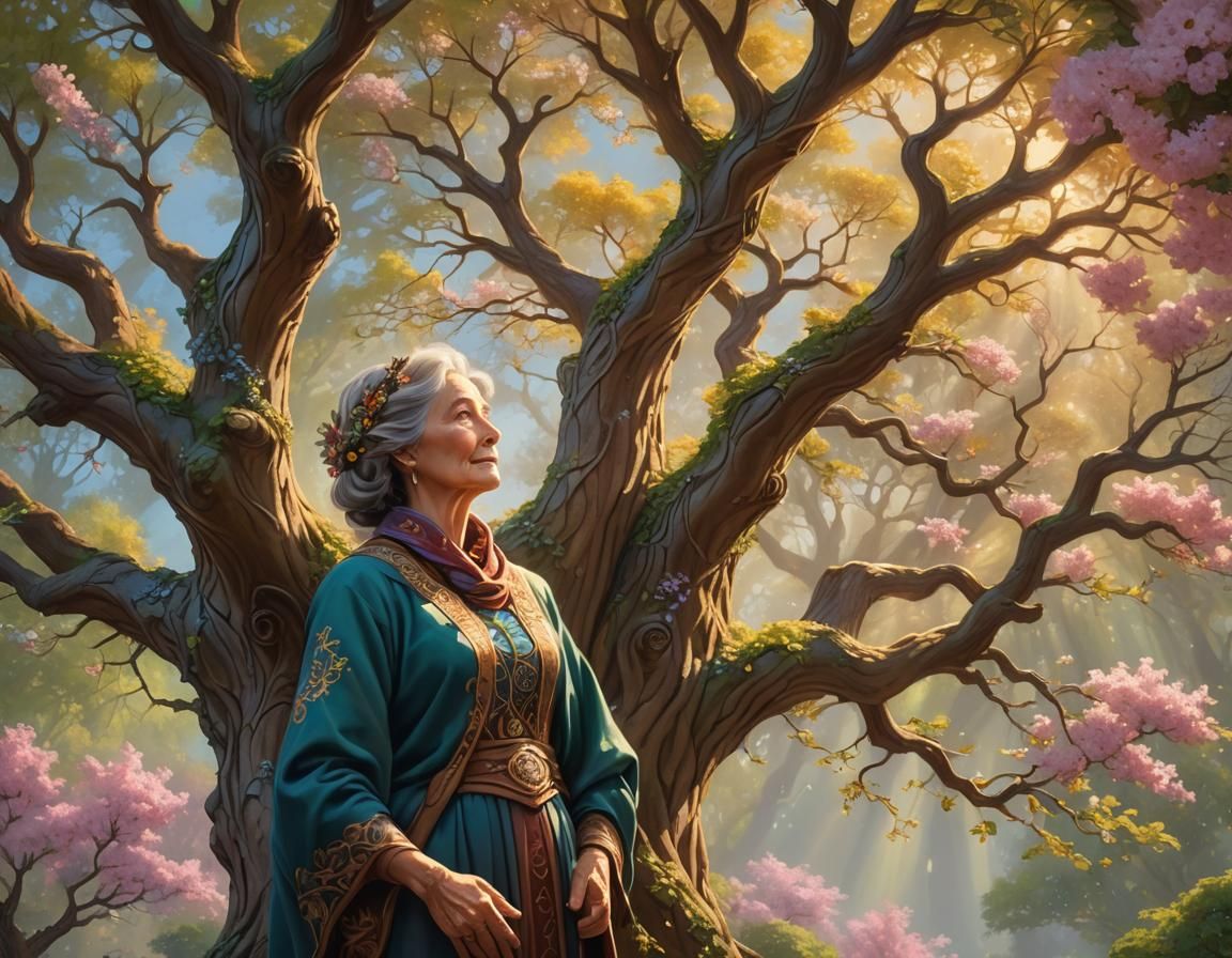 Mother Earth by the Blooming Tree of Life