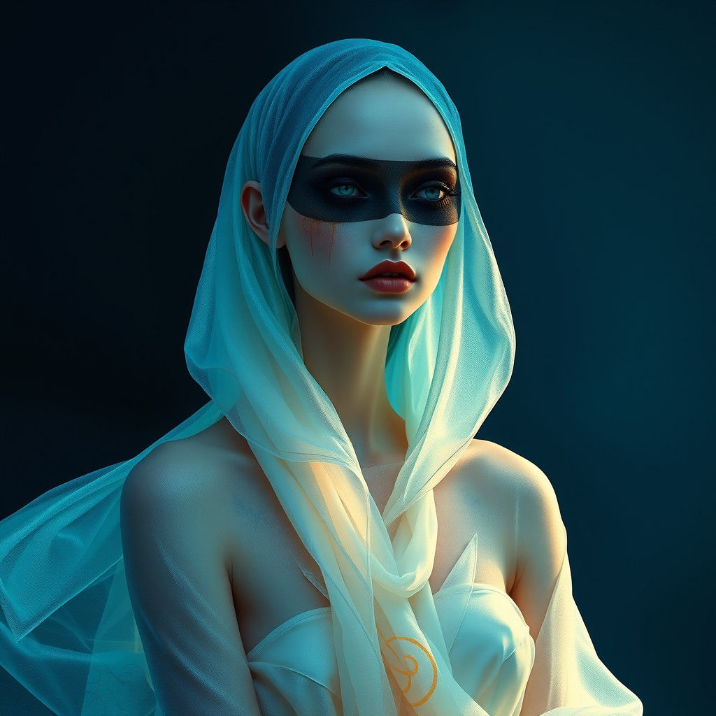 Ethereal Figure with Flowing Robes in Rothko Style