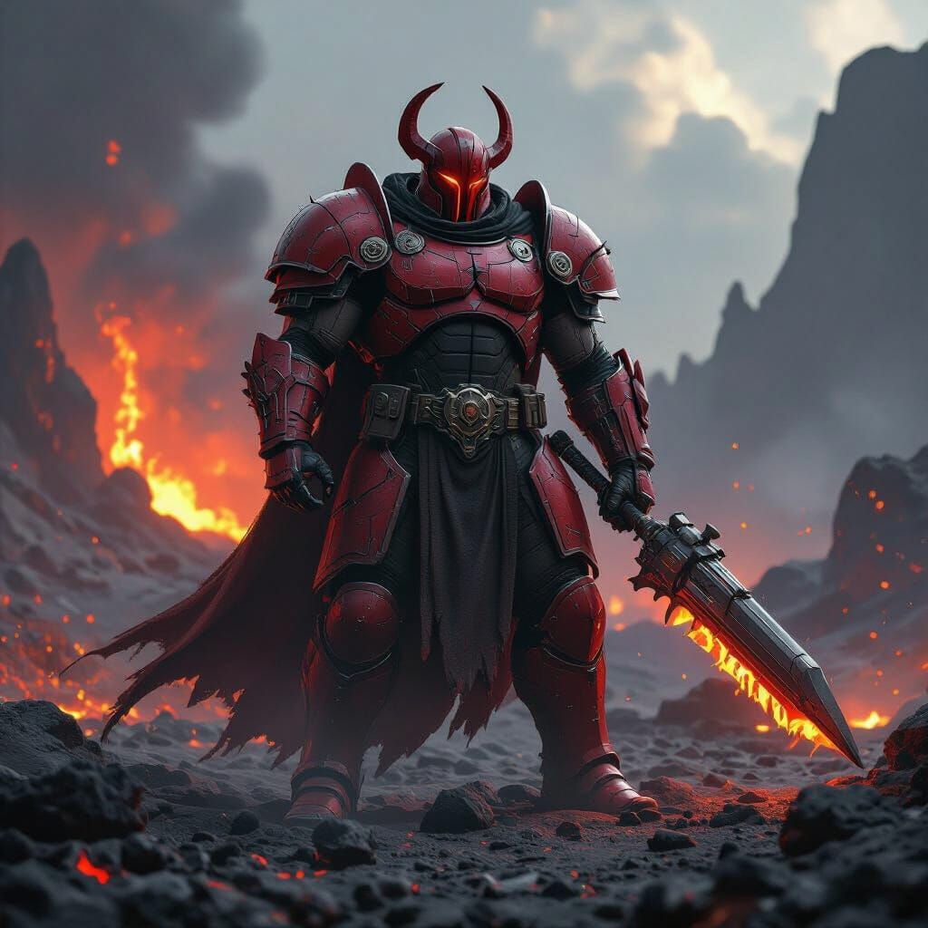 Minos Prime in Volcanic Landscape