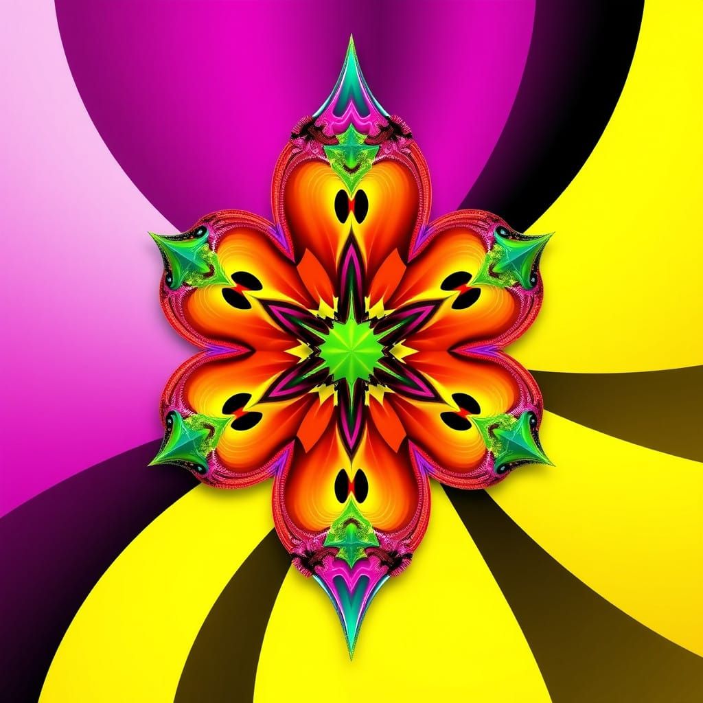Vibrant Bauhaus-Inspired Rauzy Fractal Art