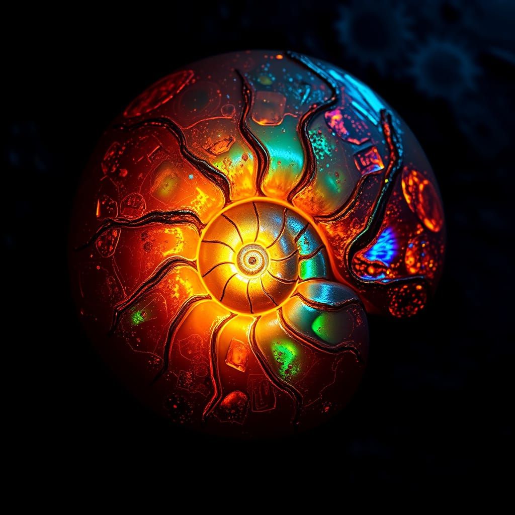 Vibrant Ammolite Ammonite Fossil with Mesmerizing Glow