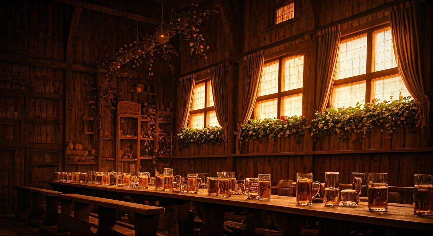 Ethereal Oktoberfest Portrait in Thomas Kinkade Style