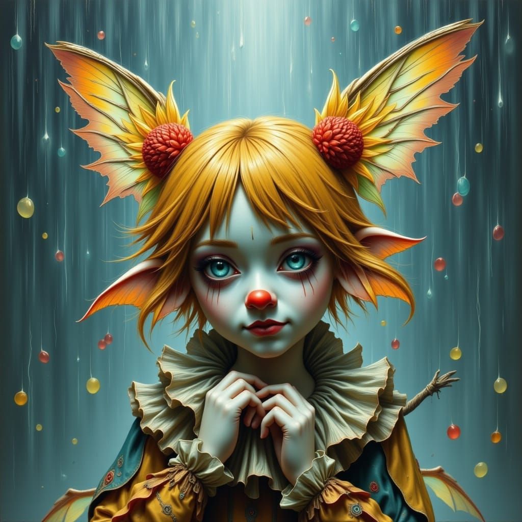 Clown Fairy in the Rain