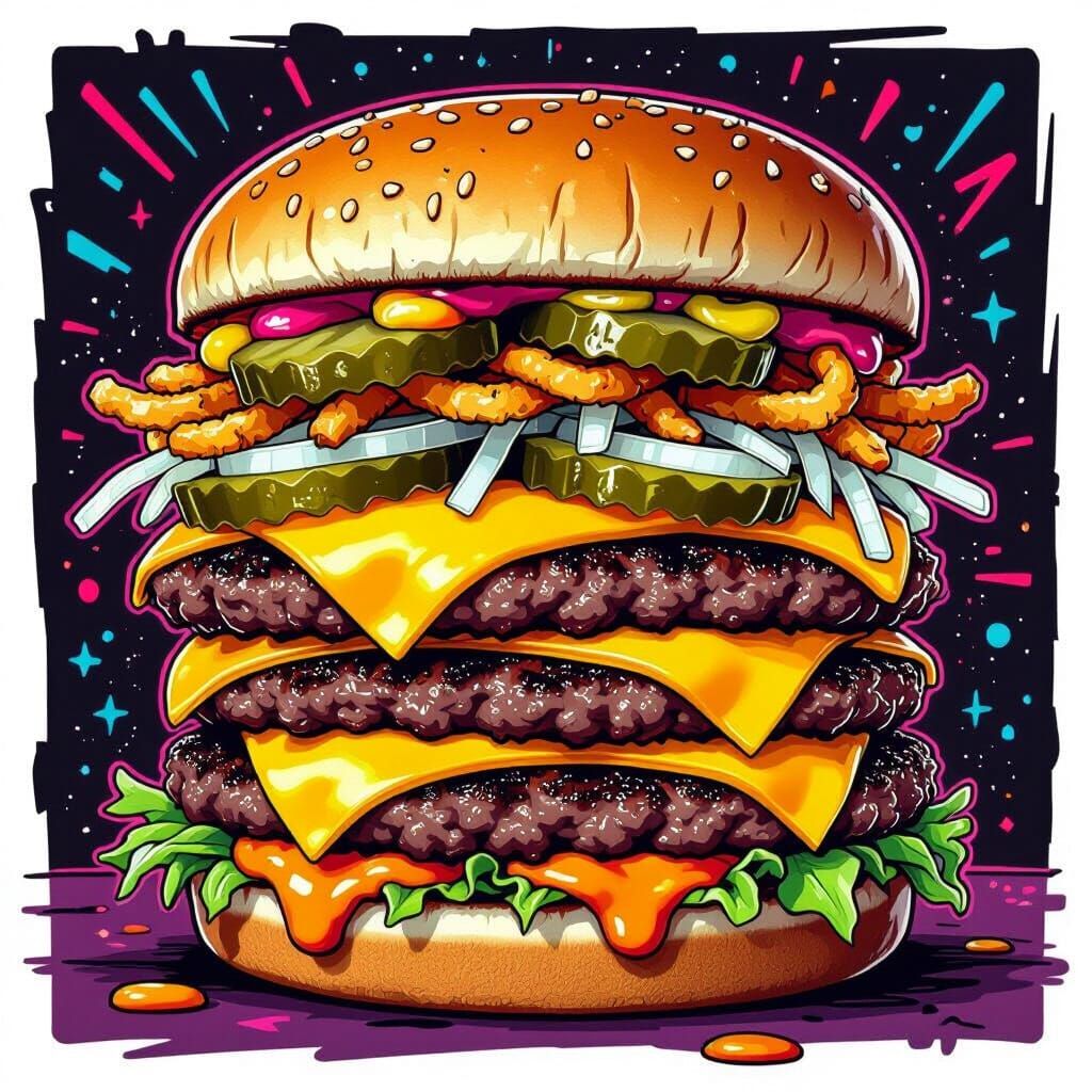 Burger Boi Smashed Burger in Street Art Style