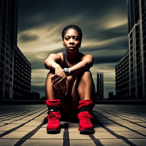 Hyperrealistic Female Hip-Hop Artist Portrait