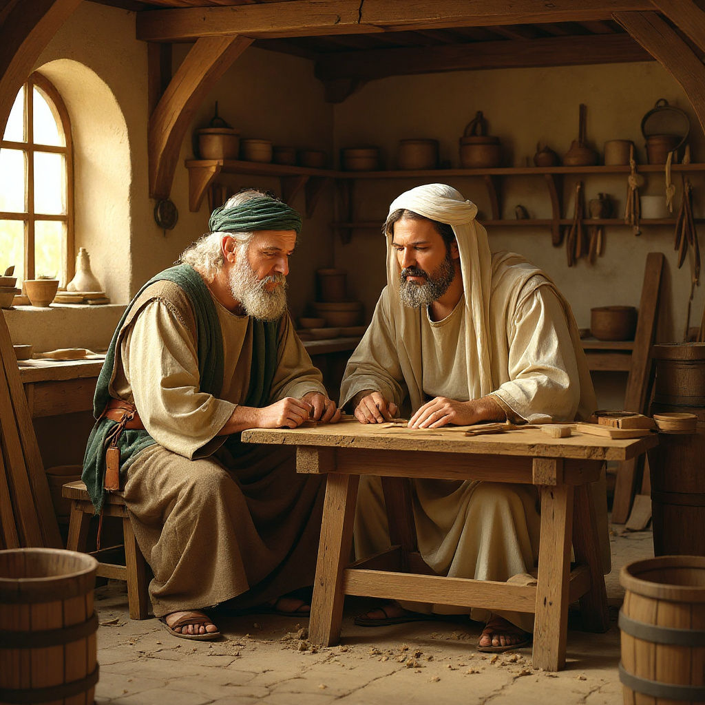 Jesus and Joseph: Nazareth Carpenter Shop Scene