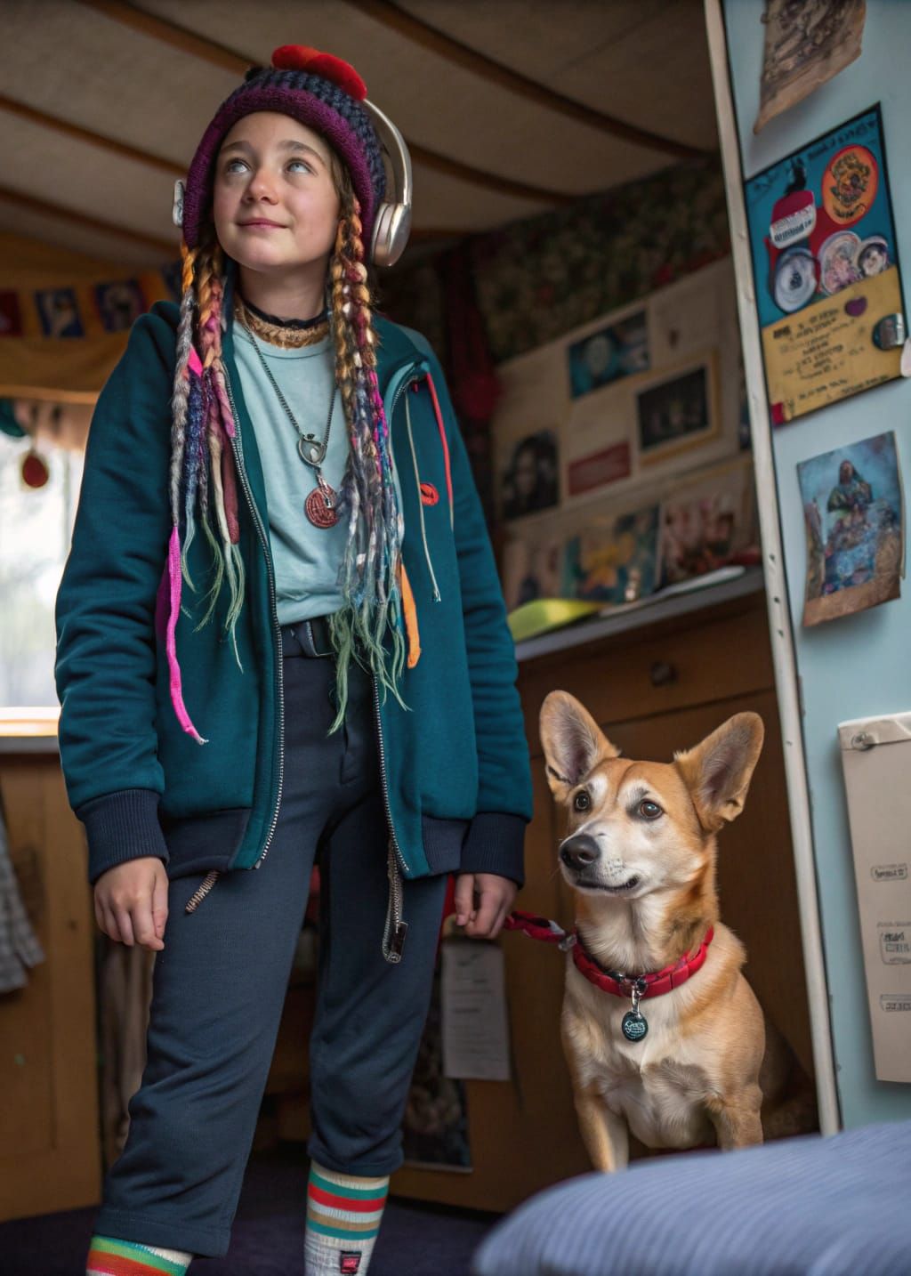 Riot Grrrl Figure in Cutepunk Style with Livingfart Dog