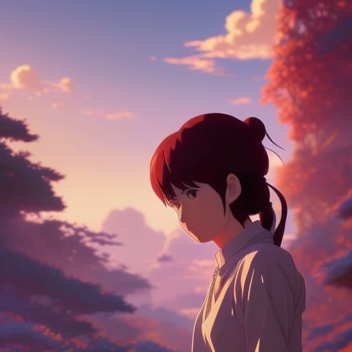 Anime Portrait of Woman with Blonde Hair