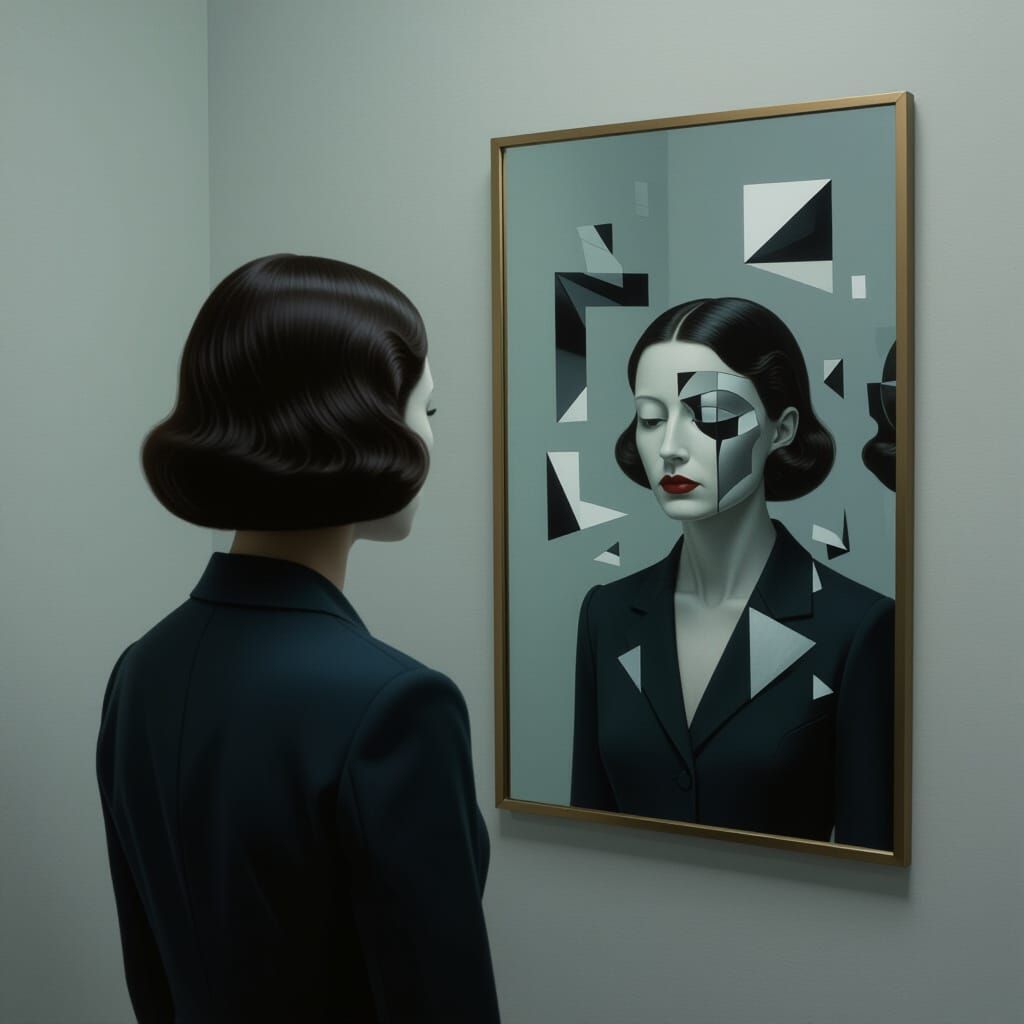 Surreal Mirror Reflection of Altered Identity