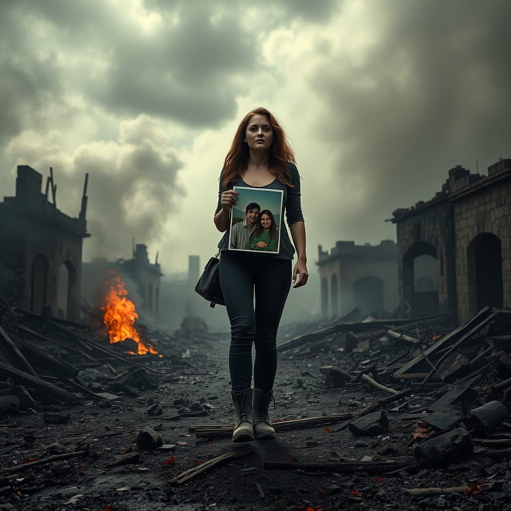 Resilience in Ruins: A Hyperdetailed Portrait