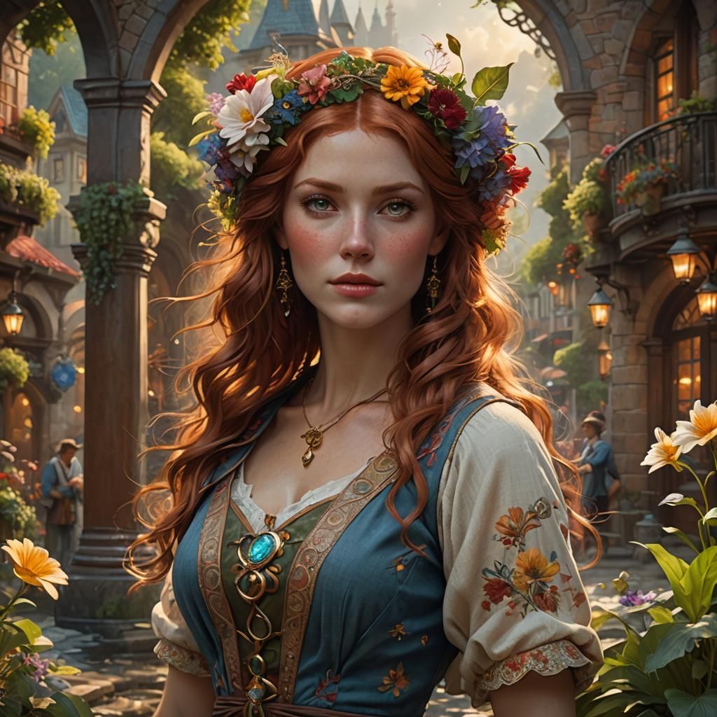 Bohemian Woman Portrait in Classical Style