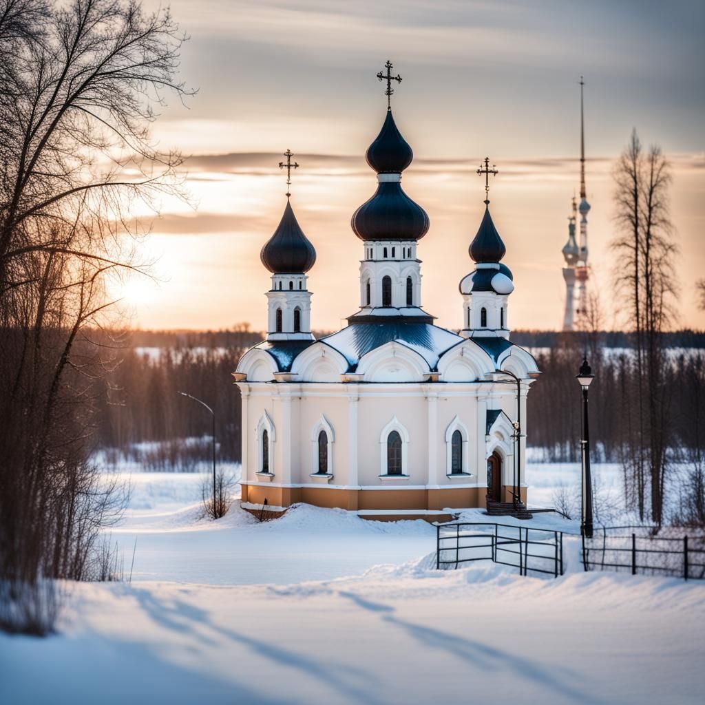 Winter Church in Tobolsk: Professional Photography