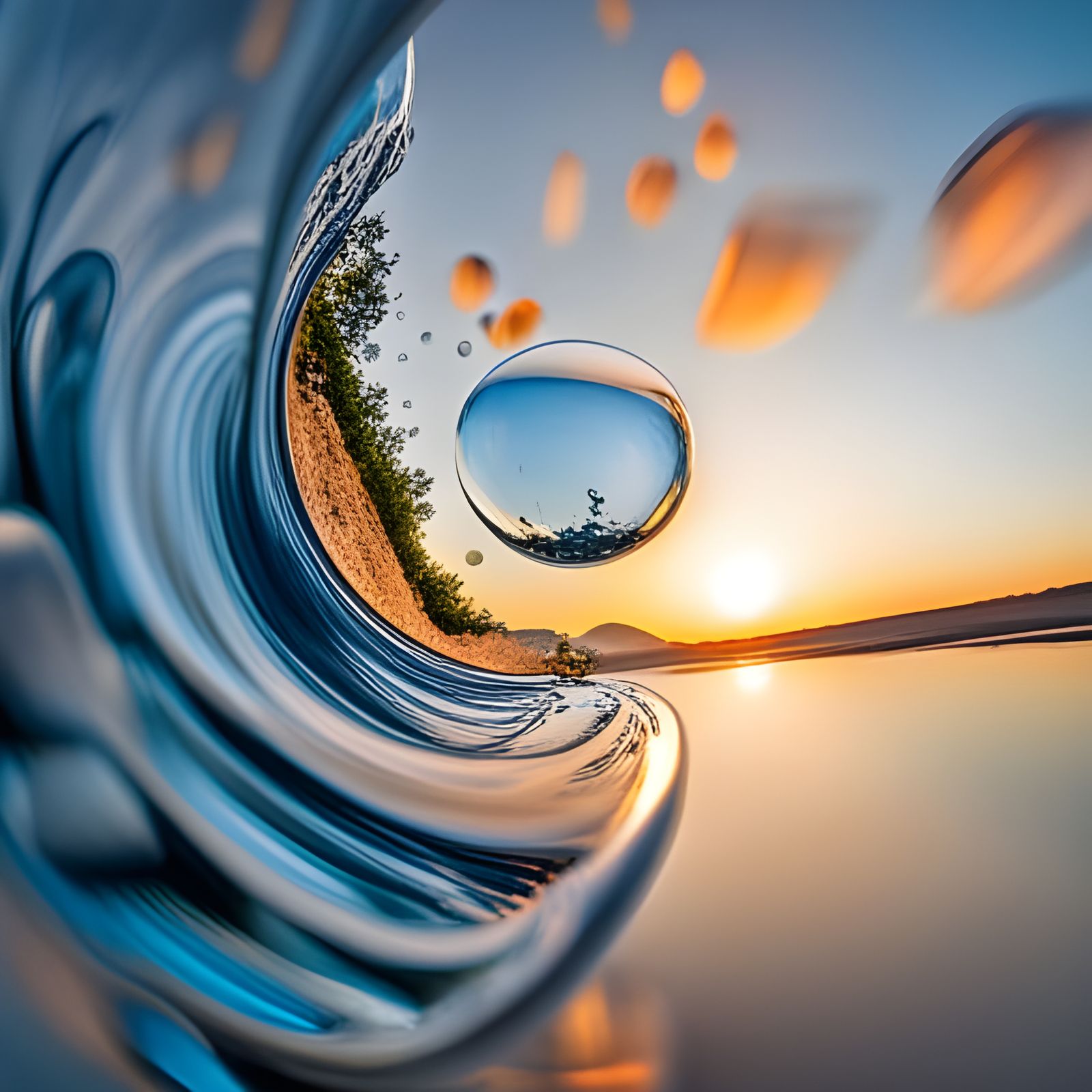 Award Winning Split Shot of Water Bubbles