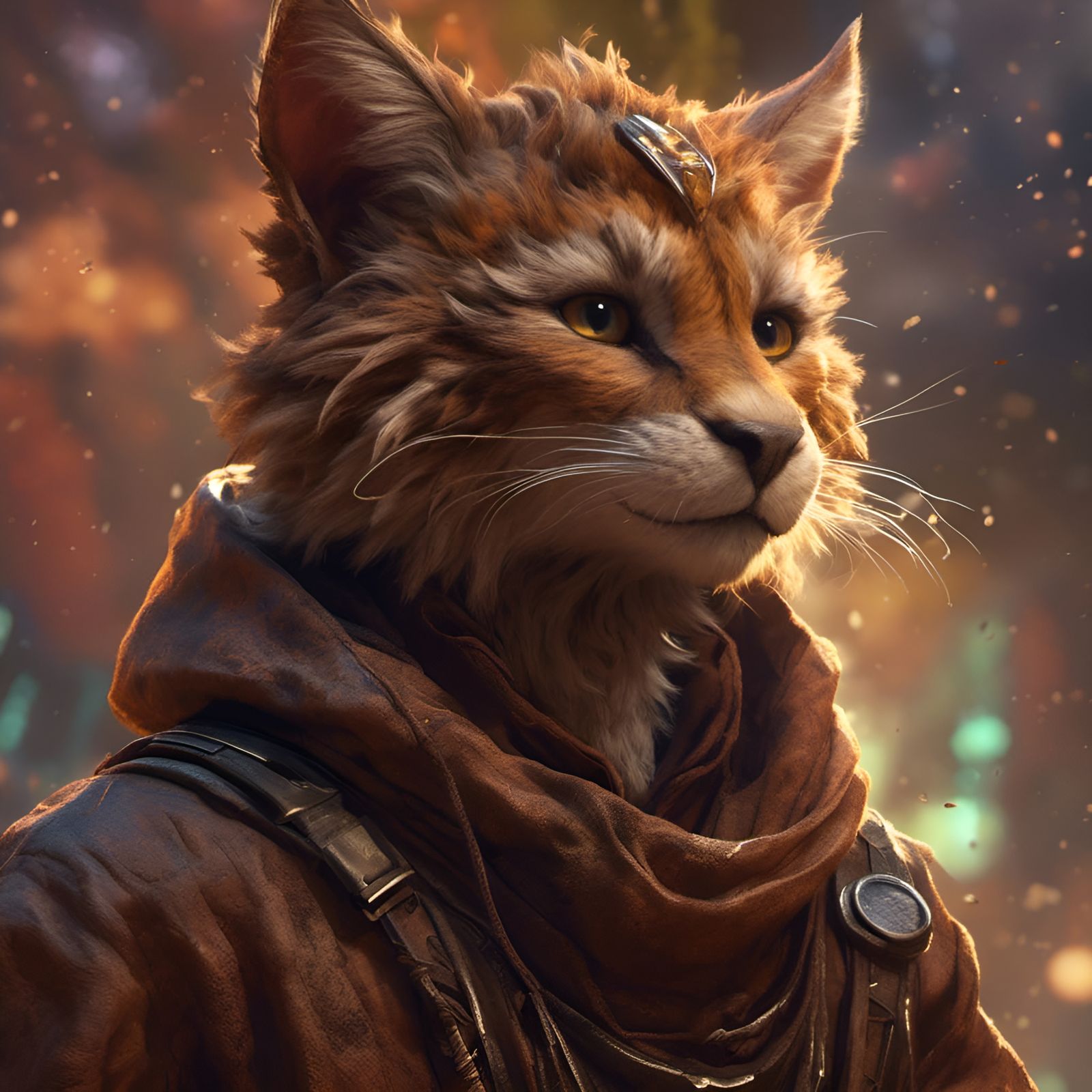 Hyperrealistic Tabaxi Boy Portrait